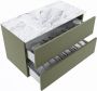 Mondiaz VICA-DLUX 90cm badmeubel onderkast Army 2 lades. Inbouw wastafel CLOUD midden zonder kraangat kleur Glace. - Thumbnail 3