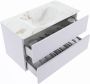 Mondiaz VICA-DLUX 90cm badmeubel onderkast Cale 2 lades. Inbouw wastafel CLOUD midden zonder kraangat kleur Frappe. - Thumbnail 3