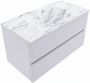 Mondiaz VICA-DLUX 90cm badmeubel onderkast Cale 2 lades. Inbouw wastafel CLOUD midden 1 kraangat kleur Glace. - Thumbnail 2