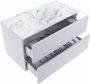 Mondiaz VICA-DLUX 90cm badmeubel onderkast Cale 2 lades. Inbouw wastafel CLOUD midden 1 kraangat kleur Glace. - Thumbnail 3