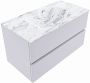 Mondiaz VICA-DLUX 90cm badmeubel onderkast Cale 2 lades. Inbouw wastafel CLOUD midden zonder kraangat kleur Glace. - Thumbnail 2