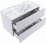 Mondiaz VICA-DLUX 90cm badmeubel onderkast Cale 2 lades. Inbouw wastafel CLOUD midden zonder kraangat kleur Glace. - Thumbnail 3