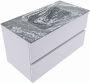 Mondiaz VICA-DLUX 90cm badmeubel onderkast Cale 2 lades. Inbouw wastafel CLOUD midden 1 kraangat kleur Lava. - Thumbnail 2