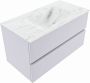Mondiaz VICA-DLUX 90cm badmeubel onderkast Cale 2 lades. Inbouw wastafel CLOUD midden zonder kraangat kleur Opalo. - Thumbnail 2