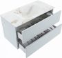 Mondiaz VICA-DLUX 90cm badmeubel onderkast Clay 2 lades. Inbouw wastafel CLOUD midden 1 kraangat kleur Frappe. - Thumbnail 4