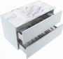 Mondiaz VICA-DLUX 90cm badmeubel onderkast Clay 2 lades. Inbouw wastafel CLOUD midden 1 kraangat kleur Glace. - Thumbnail 3