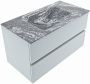 Mondiaz VICA-DLUX 90cm badmeubel onderkast Clay 2 lades. Inbouw wastafel CLOUD midden zonder kraangat kleur Lava. - Thumbnail 3