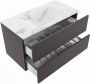 Mondiaz VICA-DLUX 90cm badmeubel onderkast Dark grey 2 lades. Inbouw wastafel CLOUD midden 1 kraangat kleur Frappe. - Thumbnail 3