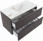 Mondiaz VICA-DLUX 90cm badmeubel onderkast Dark grey 2 lades. Inbouw wastafel CLOUD midden zonder kraangat kleur Frappe. - Thumbnail 4