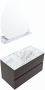 Mondiaz VICA-DLUX 90cm badmeubel onderkast Dark grey 2 lades. Inbouw wastafel CLOUD midden 1 kraangat kleur Glace. - Thumbnail 2