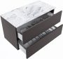 Mondiaz VICA-DLUX 90cm badmeubel onderkast Dark grey 2 lades. Inbouw wastafel CLOUD midden zonder kraangat kleur Glace. - Thumbnail 3