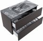 Mondiaz VICA-DLUX 90cm badmeubel onderkast Dark grey 2 lades. Inbouw wastafel CLOUD midden 1 kraangat kleur Lava. - Thumbnail 3
