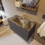 Mondiaz VICA-DLUX 90cm badmeubel onderkast Dark grey 2 lades. Inbouw wastafel CLOUD midden 1 kraangat kleur Lava. - Thumbnail 4