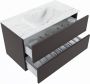 Mondiaz VICA-DLUX 90cm badmeubel onderkast Dark grey 2 lades. Inbouw wastafel CLOUD midden 1 kraangat kleur Opalo. - Thumbnail 3