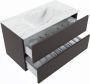 Mondiaz VICA-DLUX 90cm badmeubel onderkast Dark grey 2 lades. Inbouw wastafel CLOUD midden zonder kraangat kleur Opalo. - Thumbnail 4