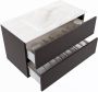 Mondiaz VICA-DLUX 90cm badmeubel onderkast Dark grey 2 lades. Inbouw wastafel CLOUD midden 1 kraangat kleur Ostra. - Thumbnail 3