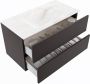 Mondiaz VICA-DLUX 90cm badmeubel onderkast Dark grey 2 lades. Inbouw wastafel CLOUD midden zonder kraangat kleur Ostra. - Thumbnail 4