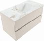 Mondiaz VICA-DLUX 90cm badmeubel onderkast Linen 2 lades. Inbouw wastafel CLOUD midden 1 kraangat kleur Frappe. - Thumbnail 2