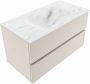 Mondiaz VICA-DLUX 90cm badmeubel onderkast Linen 2 lades. Inbouw wastafel CLOUD midden 1 kraangat kleur Opalo. - Thumbnail 2