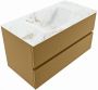 Mondiaz VICA-DLUX 90cm badmeubel onderkast Oro 2 lades. Inbouw wastafel CLOUD midden zonder kraangat kleur Frappe. - Thumbnail 2
