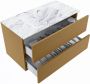 Mondiaz VICA-DLUX 90cm badmeubel onderkast Oro 2 lades. Inbouw wastafel CLOUD midden 1 kraangat kleur Glace. - Thumbnail 3