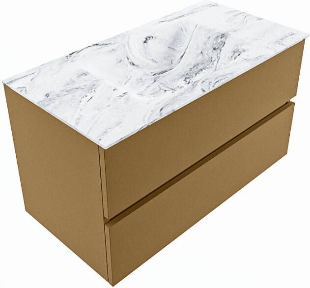 Mondiaz Vica Dlux badmeubel 90cm Oro Cloud wastafel Glace midden zonder kraangat