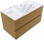 Mondiaz VICA-DLUX 90cm badmeubel onderkast Oro 2 lades. Inbouw wastafel CLOUD midden zonder kraangat kleur Glace. - Thumbnail 2