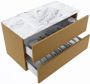 Mondiaz VICA-DLUX 90cm badmeubel onderkast Oro 2 lades. Inbouw wastafel CLOUD midden zonder kraangat kleur Glace. - Thumbnail 3