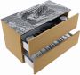 Mondiaz VICA-DLUX 90cm badmeubel onderkast Oro 2 lades. Inbouw wastafel CLOUD midden 1 kraangat kleur Lava. - Thumbnail 3