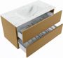 Mondiaz VICA-DLUX 90cm badmeubel onderkast Oro 2 lades. Inbouw wastafel CLOUD midden 1 kraangat kleur Opalo. - Thumbnail 3