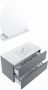 Mondiaz VICA-DLUX 90cm badmeubel onderkast Plata 2 lades. Inbouw wastafel CLOUD midden 1 kraangat kleur Opalo. - Thumbnail 3