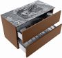 Mondiaz VICA-DLUX 90cm badmeubel onderkast Rust 2 lades. Inbouw wastafel CLOUD midden 1 kraangat kleur Lava. - Thumbnail 3