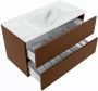 Mondiaz VICA-DLUX 90cm badmeubel onderkast Rust 2 lades. Inbouw wastafel CLOUD midden 1 kraangat kleur Opalo. - Thumbnail 3