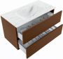 Mondiaz VICA-DLUX 90cm badmeubel onderkast Rust 2 lades. Inbouw wastafel CLOUD midden zonder kraangat kleur Opalo. - Thumbnail 3