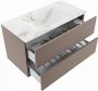 Mondiaz VICA-DLUX 90cm badmeubel onderkast Smoke 2 lades. Inbouw wastafel CLOUD midden 1 kraangat kleur Frappe. - Thumbnail 3