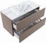 Mondiaz VICA-DLUX 90cm badmeubel onderkast Smoke 2 lades. Inbouw wastafel CLOUD midden 1 kraangat kleur Glace. - Thumbnail 3