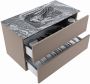 Mondiaz VICA-DLUX 90cm badmeubel onderkast Smoke 2 lades. Inbouw wastafel CLOUD midden 1 kraangat kleur Lava. - Thumbnail 3