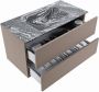 Mondiaz VICA-DLUX 90cm badmeubel onderkast Smoke 2 lades. Inbouw wastafel CLOUD midden zonder kraangat kleur Lava. - Thumbnail 3