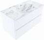 Mondiaz VICA-DLUX 90cm badmeubel onderkast Talc 2 lades. Inbouw wastafel CLOUD midden 1 kraangat kleur Glace. - Thumbnail 2