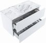 Mondiaz VICA-DLUX 90cm badmeubel onderkast Talc 2 lades. Inbouw wastafel CLOUD midden zonder kraangat kleur Glace. - Thumbnail 2