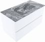 Mondiaz VICA-DLUX 90cm badmeubel onderkast Talc 2 lades. Inbouw wastafel CLOUD midden 1 kraangat kleur Lava. - Thumbnail 2