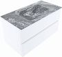 Mondiaz VICA-DLUX 90cm badmeubel onderkast Talc 2 lades. Inbouw wastafel CLOUD midden zonder kraangat kleur Lava. - Thumbnail 2