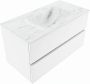 Mondiaz VICA-DLUX 90cm badmeubel onderkast Talc 2 lades. Inbouw wastafel CLOUD midden zonder kraangat kleur Opalo. - Thumbnail 2