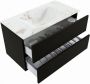 Mondiaz VICA-DLUX 90cm badmeubel onderkast Urban 2 lades. Inbouw wastafel CLOUD midden zonder kraangat kleur Frappe. - Thumbnail 3