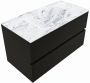 Mondiaz VICA-DLUX 90cm badmeubel onderkast Urban 2 lades. Inbouw wastafel CLOUD midden 1 kraangat kleur Glace. - Thumbnail 2