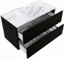Mondiaz VICA-DLUX 90cm badmeubel onderkast Urban 2 lades. Inbouw wastafel CLOUD midden 1 kraangat kleur Glace. - Thumbnail 3
