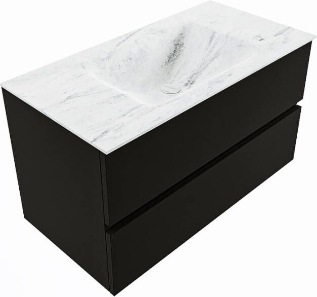 Mondiaz Vica Dlux badmeubel 90cm Urban Cloud wastafel Opalo midden met 1 kraangat