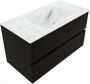 Mondiaz VICA-DLUX 90cm badmeubel onderkast Urban 2 lades. Inbouw wastafel CLOUD midden 1 kraangat kleur Opalo. - Thumbnail 2