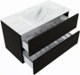 Mondiaz VICA-DLUX 90cm badmeubel onderkast Urban 2 lades. Inbouw wastafel CLOUD midden zonder kraangat kleur Opalo. - Thumbnail 3