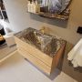 Mondiaz VICA-DLUX 90cm badmeubel onderkast Washed Oak 2 lades. Inbouw wastafel CLOUD midden 1 kraangat kleur Lava. - Thumbnail 4